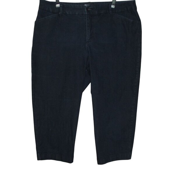 St John's Bay Jeans Pants 14T x 19.5" Blue Denim Capri flat front - Picture 1 of 9